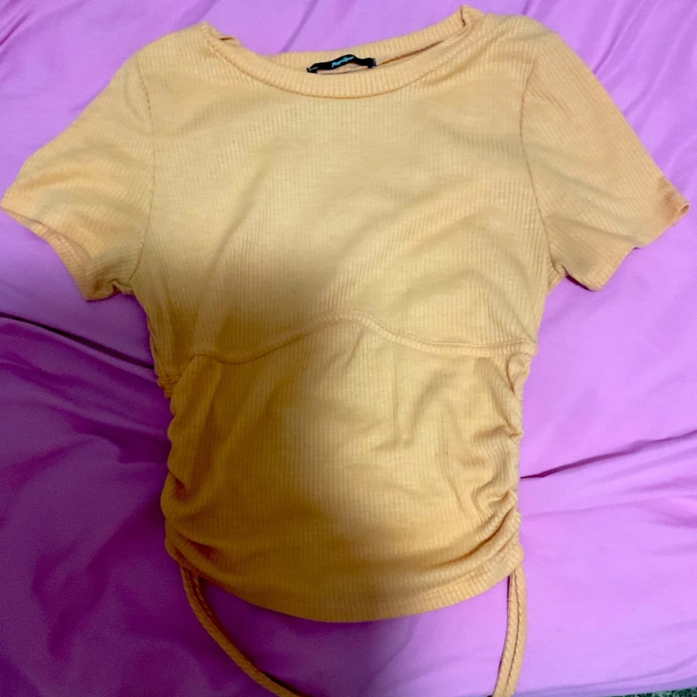 Orange scrunch shirt